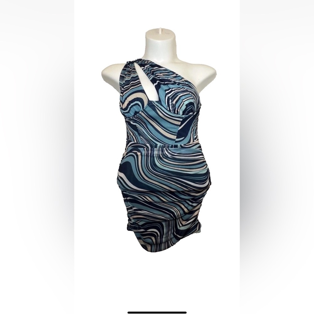 Forever 21 Blue Bodycon Dress – No‎ Size Tag (See Measurements in Photos